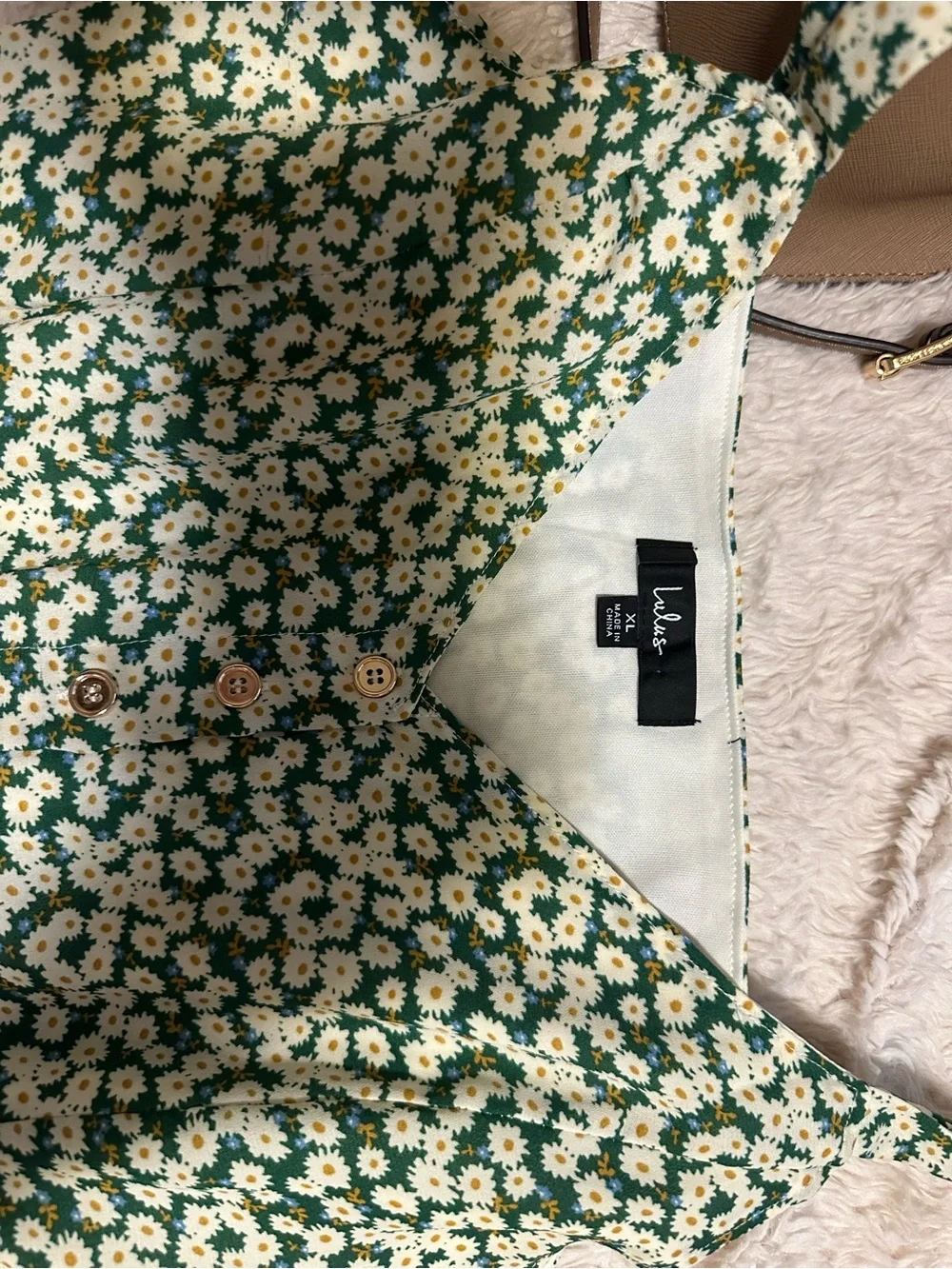 Lulu's Green and White Floral Midi Dress - Picture 4 of 4